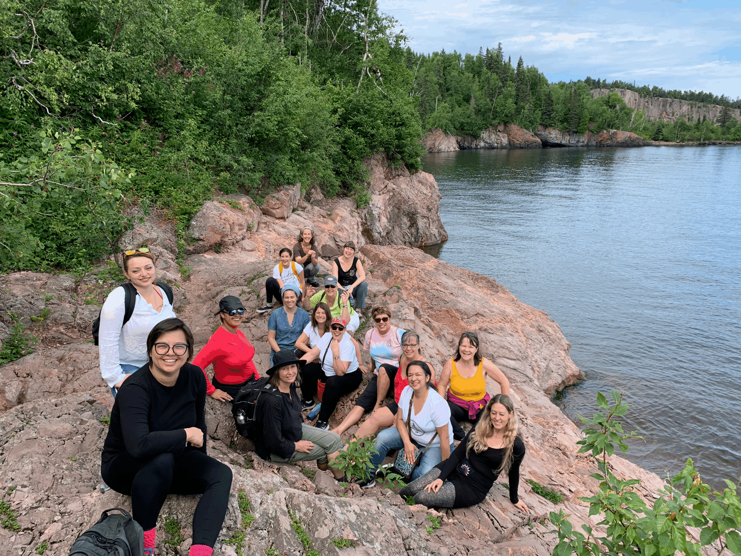 2019 trainers on rock by lake superior