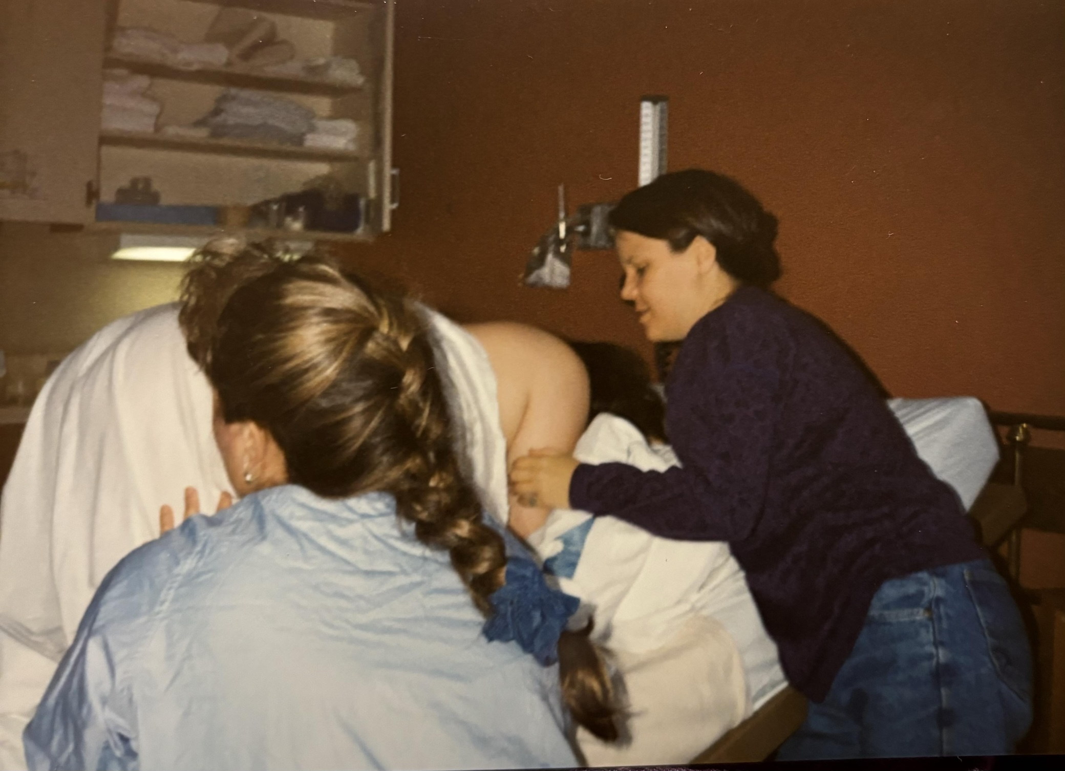 Gail at a birth 1991